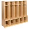 Emma and Oliver Wood School Coat Locker with Bench, Cubbies and Storage Organizer Hook